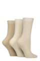 Women's 3 Pair Glenmuir Bamboo Leisure Socks - Oatmeal