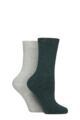 Women's 2 Pair Glenmuir Fully Cushioned Thermal Boot Socks - Green / Grey