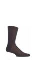 Mens 1 Pair Pantherella Plain 100% Cotton Lisle Socks - Chocolate