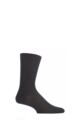 Mens 1 Pair Pantherella Plain 100% Cotton Lisle Socks - Black