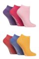 Women's 6 Pair Dare to Wear Pique Knit Patterned Trainer Socks - Mix Geotric