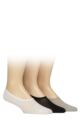 Mens 3 Pair Glenmuir Mesh No Show Shoe Liner Socks - White / Grey / Black