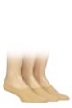 Mens 3 Pair Glenmuir Mesh No Show Shoe Liner Socks - Beige