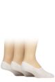 Mens 3 Pair Glenmuir Cotton Shoe Liner Socks - White