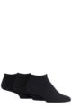 Mens 3 Pair Glenmuir Bamboo Trainer Socks - Black