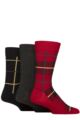 Mens 3 Pair Glenmuir Gift Tagged Patterned Bamboo Socks - Red Checker