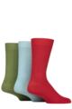 Mens 3 Pair Glenmuir Bamboo Leisure Socks - Red / Blue / Green