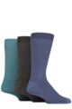 Mens 3 Pair Glenmuir Bamboo Leisure Socks - Blue / Black / Teal