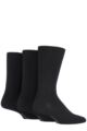 Mens 3 Pair Glenmuir Classic Bamboo Plain Socks - Black