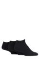 Mens 3 Pair Glenmuir Bamboo Half Cushioned Sports Socks - Black