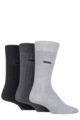 Mens 3 Pair Glenmuir Classic Bamboo Ribbed Socks - Charcoal