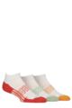 Mens 3 Pair Glenmuir Sport Technical Cushioned Trainer Socks - White Orange / Green