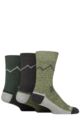 Mens 3 Pair Glenmuir Fully Cushioned Boot Socks - Green / Charcoal