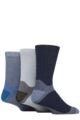 Mens 3 Pair Glenmuir Plain Fully Cushioned Boot Socks - Navy