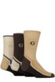 Mens 3 Pair Glenmuir Durable Boot Socks - Brown / Beige