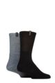 Mens 2 Pair Glenmuir Classic Boot Socks - Black / Blue