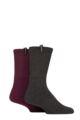 Mens 2 Pair Glenmuir Classic Boot Socks - Charcoal / Burgundy