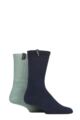 Mens 2 Pair Glenmuir Classic Boot Socks - Navy / Green