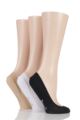 Women's 3 Pair Pringle Marian Shoe Liners - Black / White / Nude