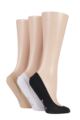 Women's 3 Pair Pringle Marian Shoe Liners - Black / White / Nude