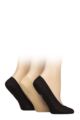 Women's 3 Pair Pringle Super Soft No Show Shoe Liners - Black / Nude