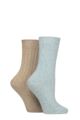 Women's 2 Pair Pringle Silk and Merino Wool Blend Luxury Socks - Blue / Stone