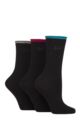 Women's 3 Pair Pringle Rebecca Contrast Roll Top Socks - Teal / Burgundy / Grey