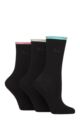 Women's 3 Pair Pringle Rebecca Contrast Roll Top Socks - Aqua / White / Pink