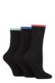 Women's 3 Pair Pringle Rebecca Contrast Roll Top Socks - Pink / Blue / Light Blue