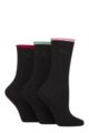 Women's 3 Pair Pringle Rebecca Contrast Roll Top Socks - Pink / Green / Wine