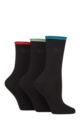 Women's 3 Pair Pringle Rebecca Contrast Roll Top Socks - Teal / Sage / Red