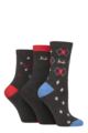 Women's 3 Pair Pringle Patterned Cotton Socks - Charcoal Argyle