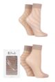 Women's 4 Pair Pringle Sheer Patterned Pop Socks - Nude