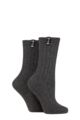 Women's 2 Pair Pringle Classic Boot Socks - Charcoal