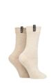 Women's 2 Pair Pringle Classic Fashion Boot Socks - Plain Oatmeal / Beige