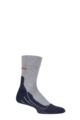 Mens 1 Pair Falke RU4 Cool Volume Ergonomic Cushioned Crew Running Socks - Grey