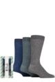 Mens 3 Pair Pringle Bamboo Leisure Socks in Candy Cane Gift Box - Denim