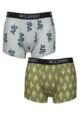 Mens 2 Pair SOCKSHOP Wildfeet Patterned Trunks - Snake / Cactus