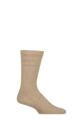 Mens 1 Pair HJ Hall Extra Wide Cotton Softop Socks - Oatmeal Melange