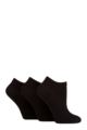 Women's 3 Pair Iomi Footnurse Gentle Grip Diabetic Cotton Trainer Socks - Black