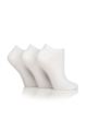 Ladies 3 Pair Iomi Footnurse Gentle Grip Diabetic Cotton Trainer Socks - White