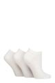 Women's 3 Pair Iomi Footnurse Gentle Grip Diabetic Cotton Trainer Socks - White