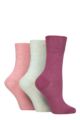 Ladies 3 Pair IOMI FootNurse Gentle Grip Diabetic Socks - Sherbert Pink / Mint / Raspberry