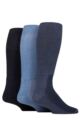 Mens and Women's 3 Pair Iomi Footnurse Cushion Foot Bamboo Diabetic Knee High Socks - Denim