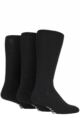 Mens 3 Pair IOMI FootNurse Gentle Grip Cushioned Foot Diabetic Socks - Black