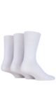 Mens 3 Pair IOMI FootNurse Gentle Grip Diabetic Socks - White