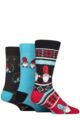 Mens 3 Pair SOCKSHOP Wildfeet Bamboo Christmas Patterned Socks with Gift Tag - Gonk in Snow Globe