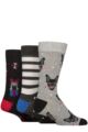 Mens 3 Pair SOCKSHOP Wildfeet Bamboo Christmas Patterned Socks with Gift Tag - Dogs