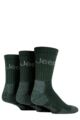 Mens 3 Pair Jeep Luxury Terrain Boot Socks - Forest Green