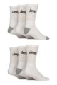 Mens 6 Pair Jeep Cushioned Performance Crew Sports Socks - White